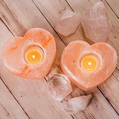 Himalayan Salt Candle Holder, heart shape candle holder, MA Salt, Pink Himalayan Salt