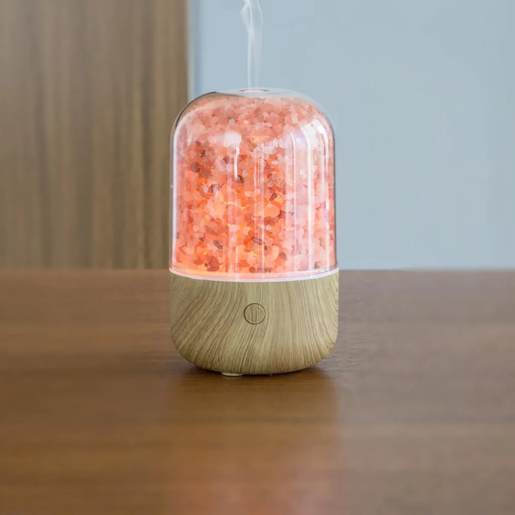 Aeromatic Ultrasonic Salt Lamp Aroma Diffuser, Crystal Rock Salt Himalayan, MA Salt