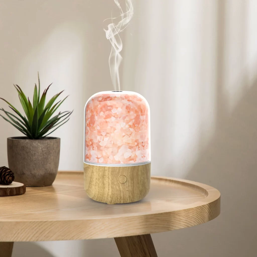 Aeromatic Ultrasonic Salt Lamp Aroma Diffuser, Crystal Rock Salt Himalayan, MA Salt